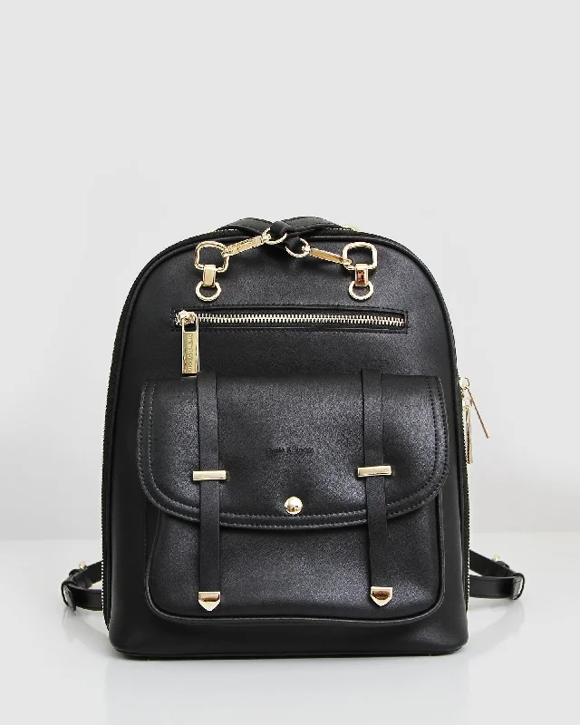 5th Ave Leather Backpack - Black