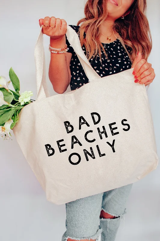 Bad Beaches Only XL Tote Bag