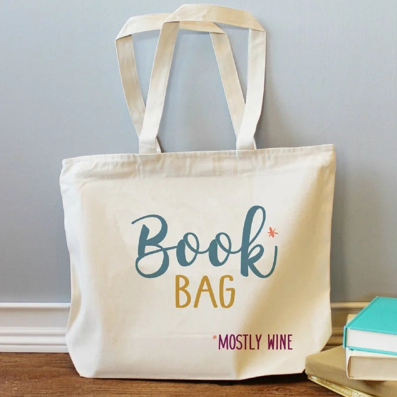 Book Bag Mostly Wine XL Tote Bag