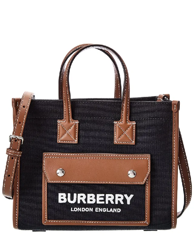 Burberry Freya Mini Canvas & Leather Tote