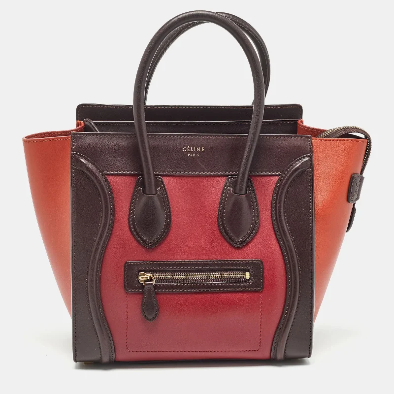 Celine Tri Color Leather Micro Luggage Tote