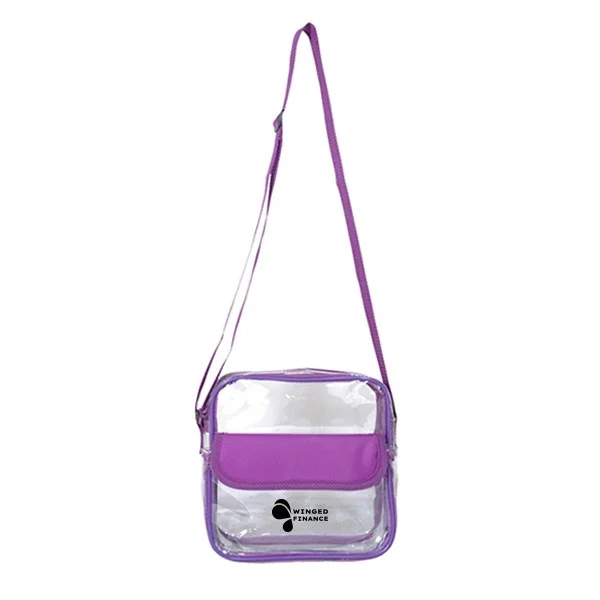 Clear Messenger Bag With Front Pocket (Q436422)