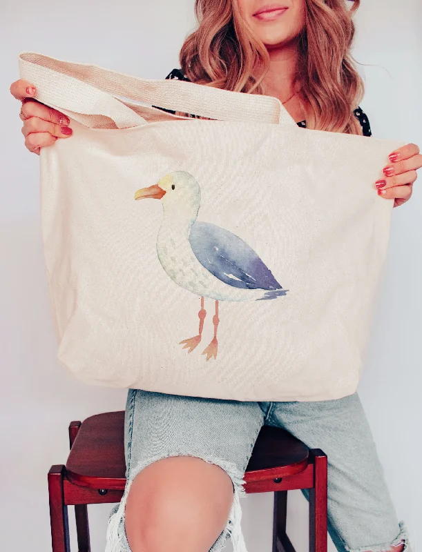 Watercolor Seagull  XL Tote Bag