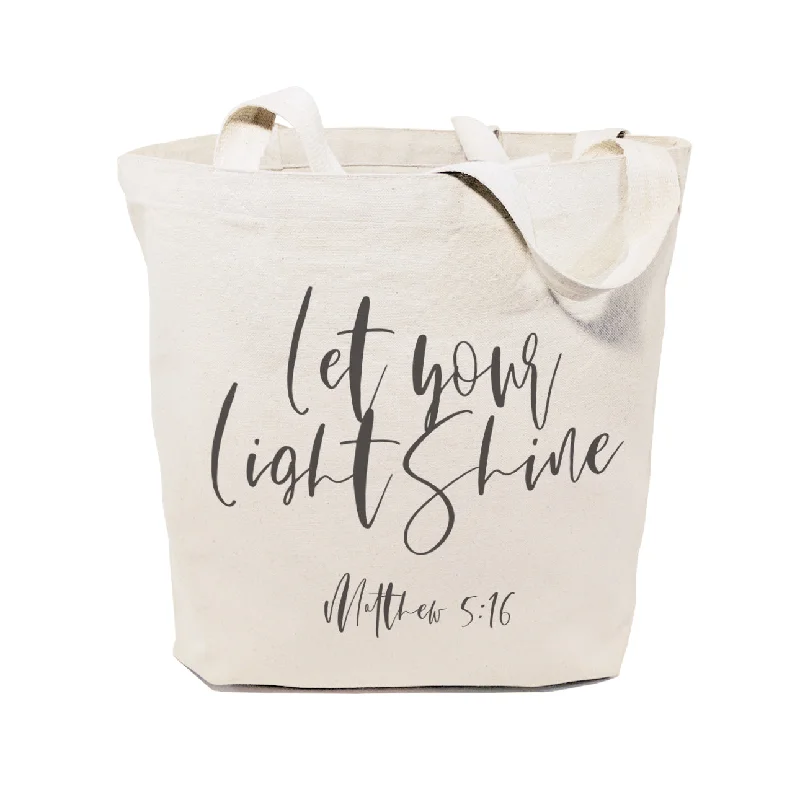 Let Your Light Shine, Matthew 5:16 Cotton Canvas Tote Bag