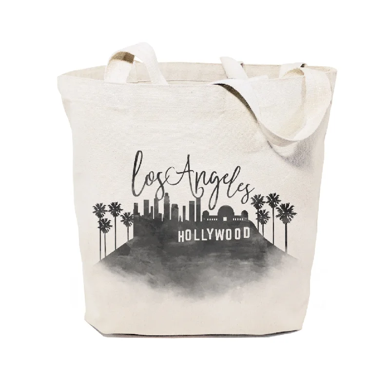 Los Angeles Cityscape Cotton Canvas Tote Bag