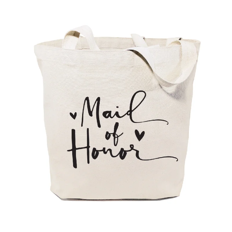 Maid of Honor Wedding Cotton Canvas Tote Bag