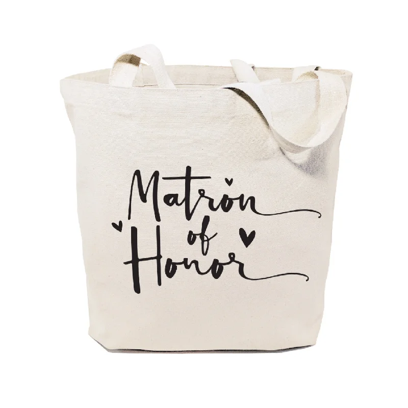 Matron of Honor Wedding Cotton Canvas Tote Bag