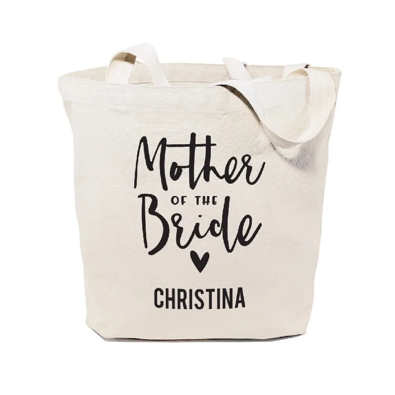 Mother of the Bride Personalized Wedding Cotton Canvas Tote Bag