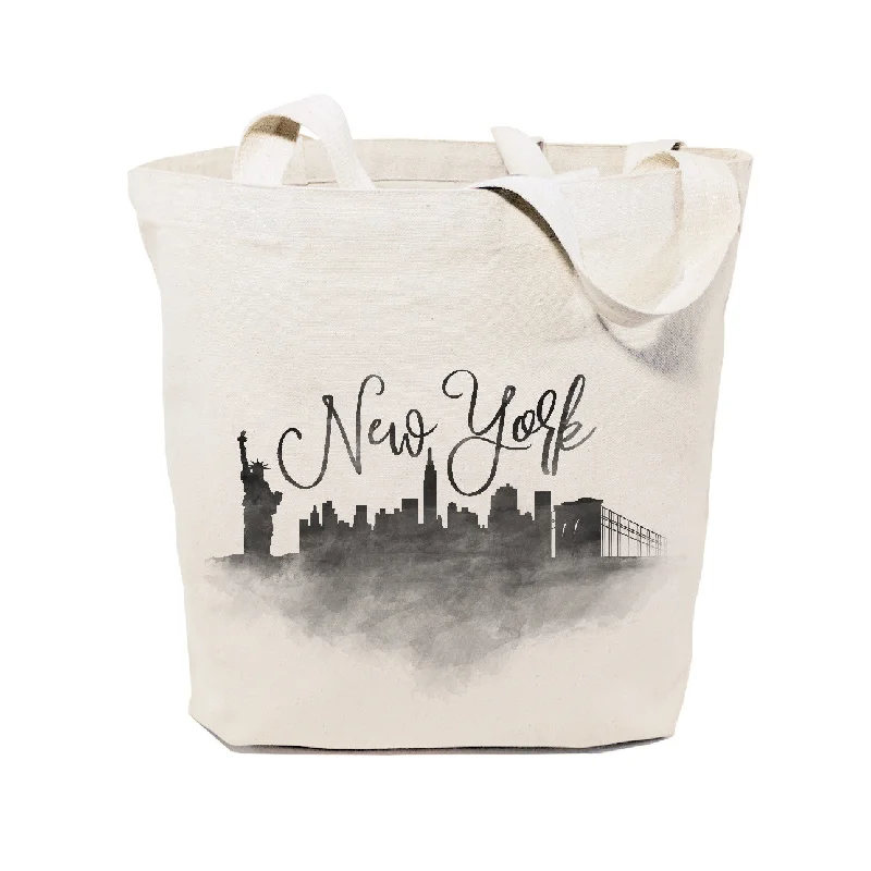 New York Cityscape Cotton Canvas Tote Bag