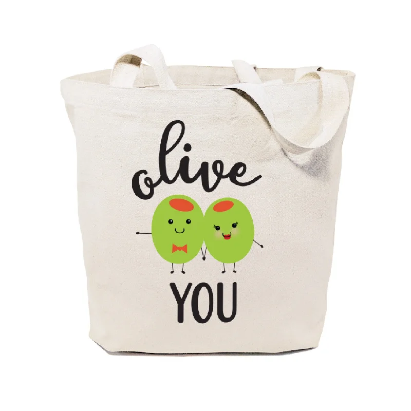 Olive You Cotton Canvas Tote Bag