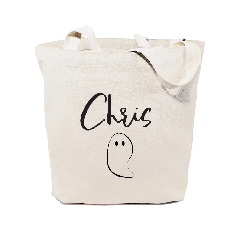 Personalized Name Ghost Cotton Canvas Tote Bag