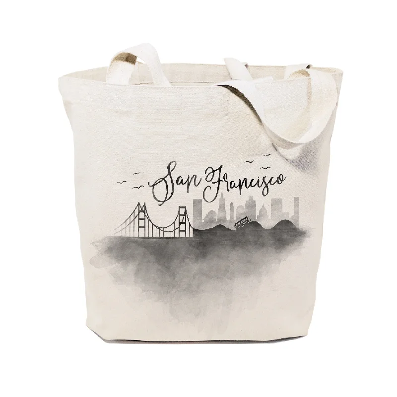 San Francisco Cityscape Cotton Canvas Tote Bag