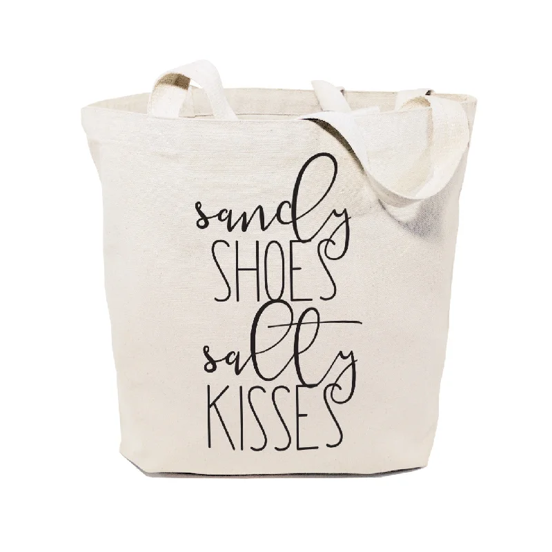 Sandy Shoes and Salty Kisses Cotton Canvas Tote Bag