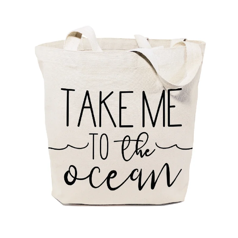 Take Me to the Ocean Cotton Canvas Tote Bag