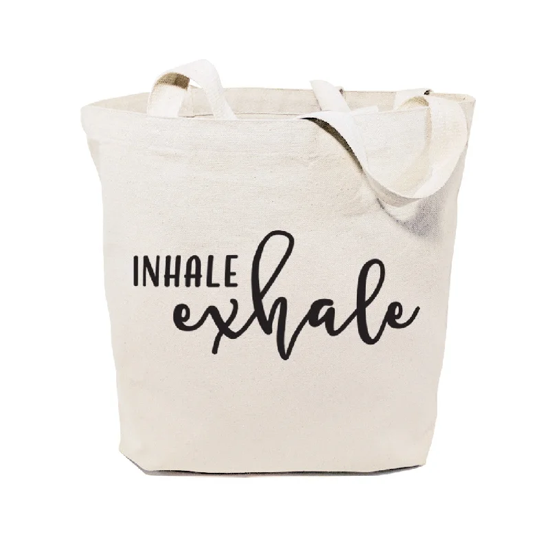 Inhale and Exhale Cotton Canvas Tote Bag