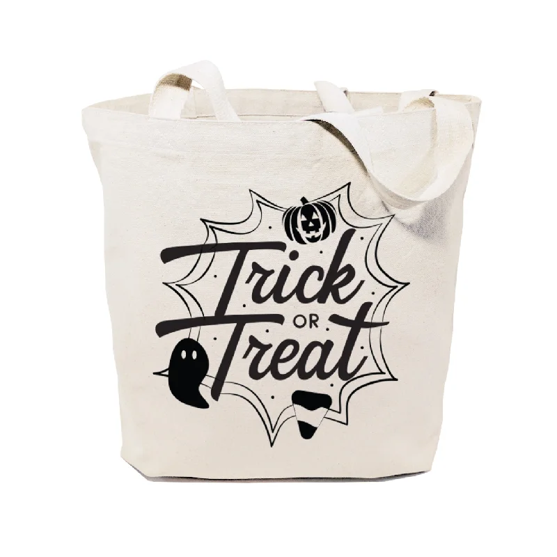 Trick or Treat Halloween Cotton Canvas Tote Bag