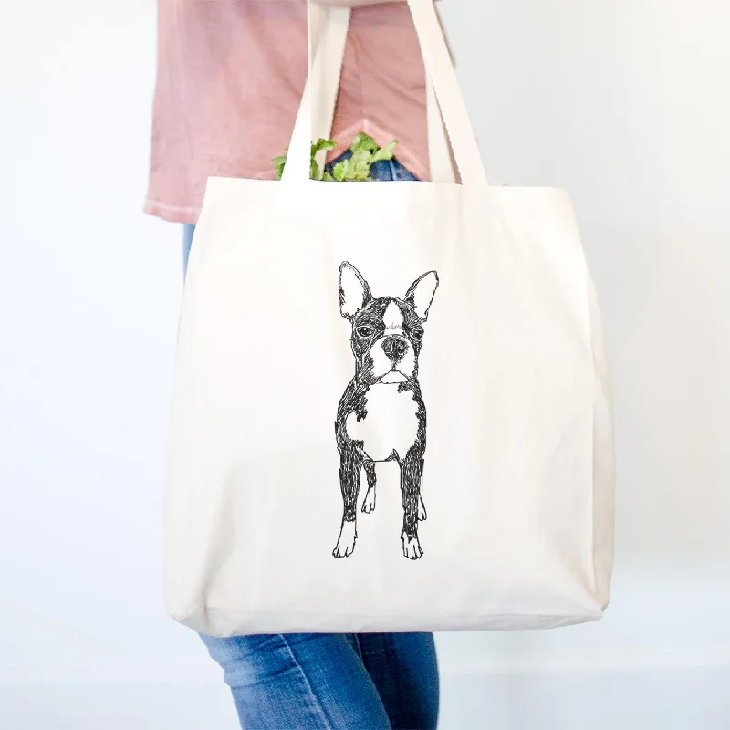 Doodled Cooper the Boston Terrier - Tote Bag