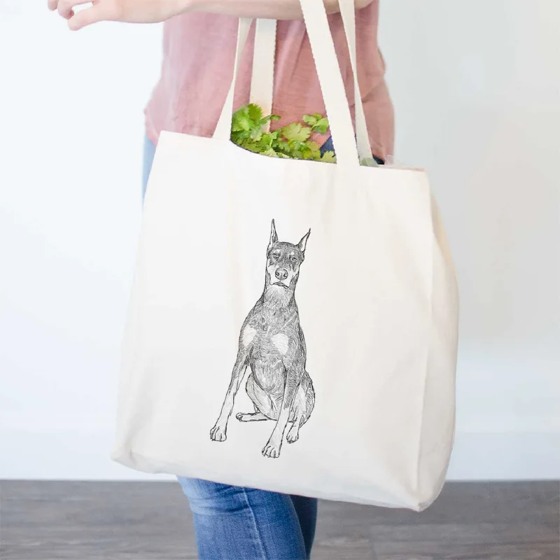 Doodled Drake the Doberman Pinscher - Tote Bag