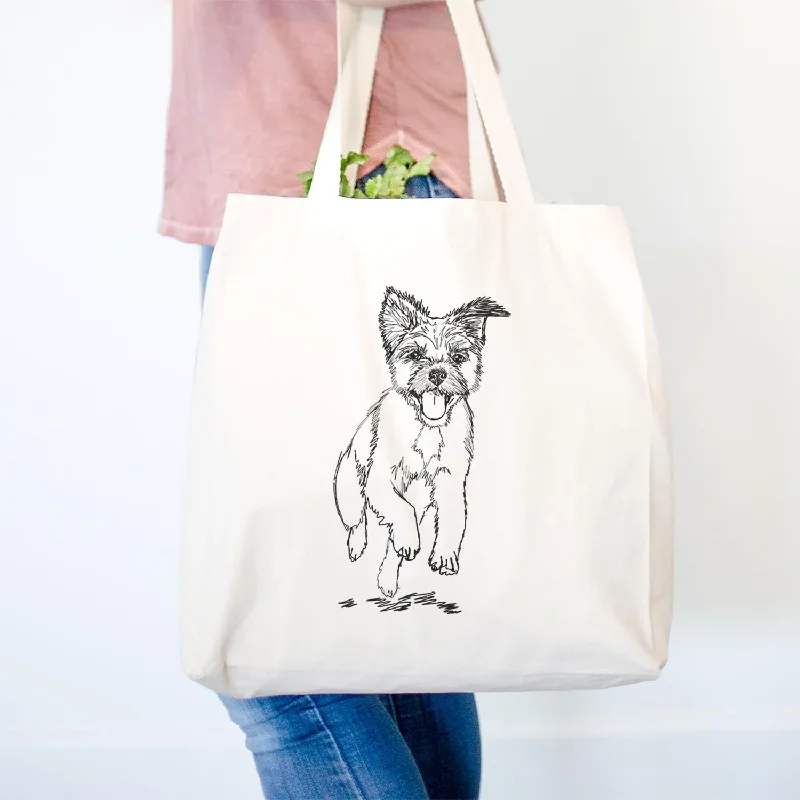 Doodled Elvin the Border Terrier - Tote Bag