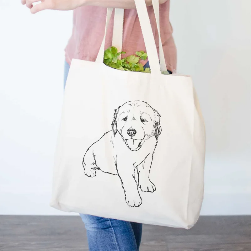 Doodled Loganator the Golden Retriever Puppy - Tote Bag