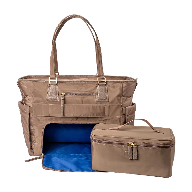 MinkeeBlue Puffer Ella Tote with Lunch and Shoe Bag