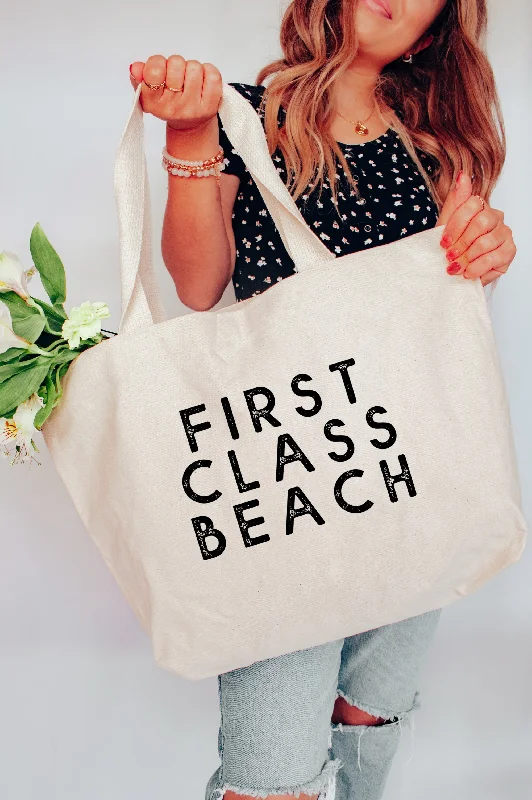 First Class Beach XL Tote Bag