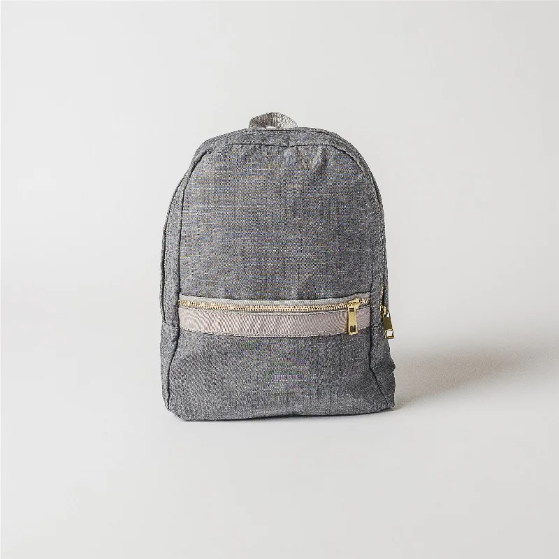 Grey Chambray Toddler Backpack