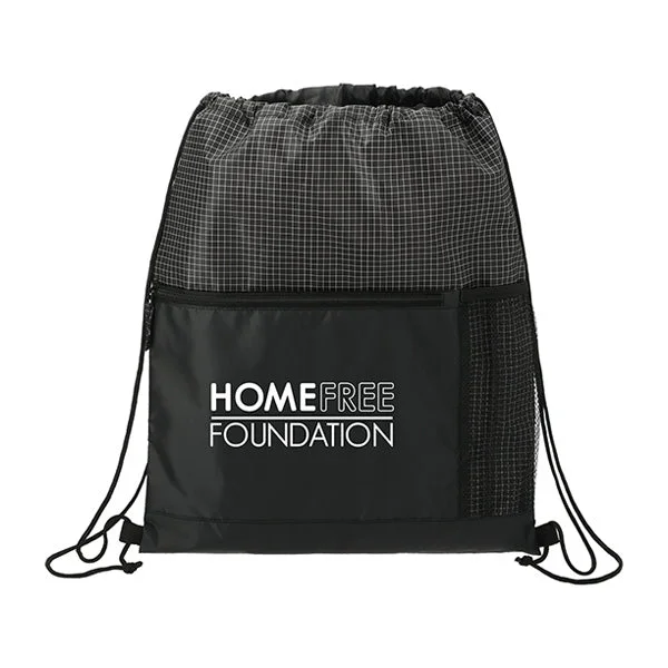 Grid Drawstring Backpack (Q725622)