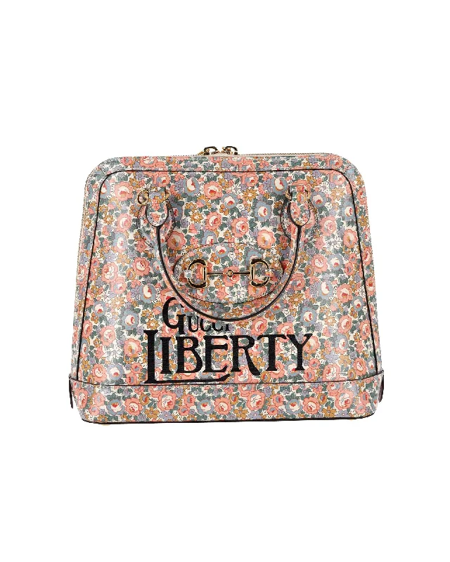 Gucci 1955 Horsebit Liberty London Floral Tote Bag in Multicolor Leather