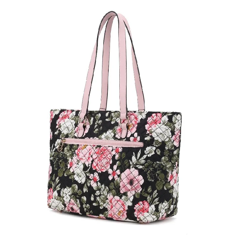 Hallie Quilted Cotton Botanical Pattern Women’s Tote Bag