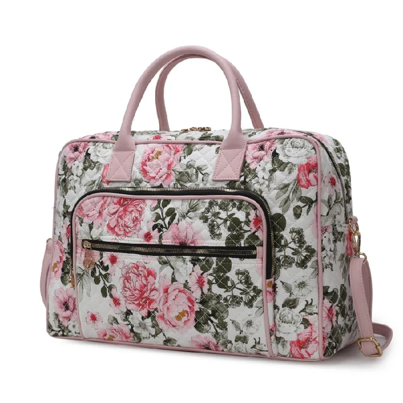 Jayla Quilted Cotton Botanical Pattern Women’s Duffle Bag