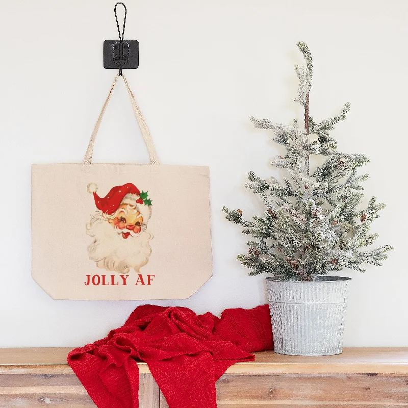 Jolly AF Vintage Santa XL Tote Bag