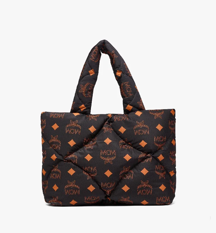 München Quilted Tote In Maxi Monogram Nylon