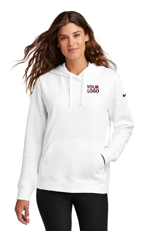 Nike Ladies Club Fleece Pullover Custom Hoodies, White [MH2 Technology Law Group LLP]