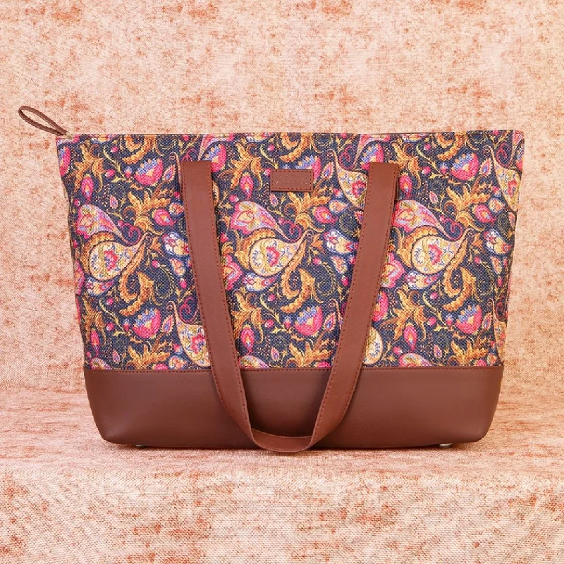 Paisley Print Shoulder Tote Bag