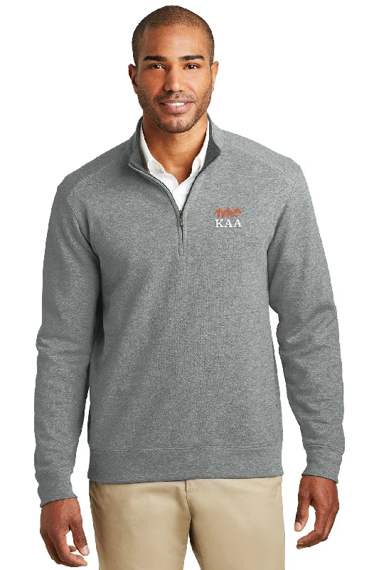 Port Authority Interlock 1/4-Zip, Medium Heather Grey/ Charcoal Heather [Ken Anderson Alliance]