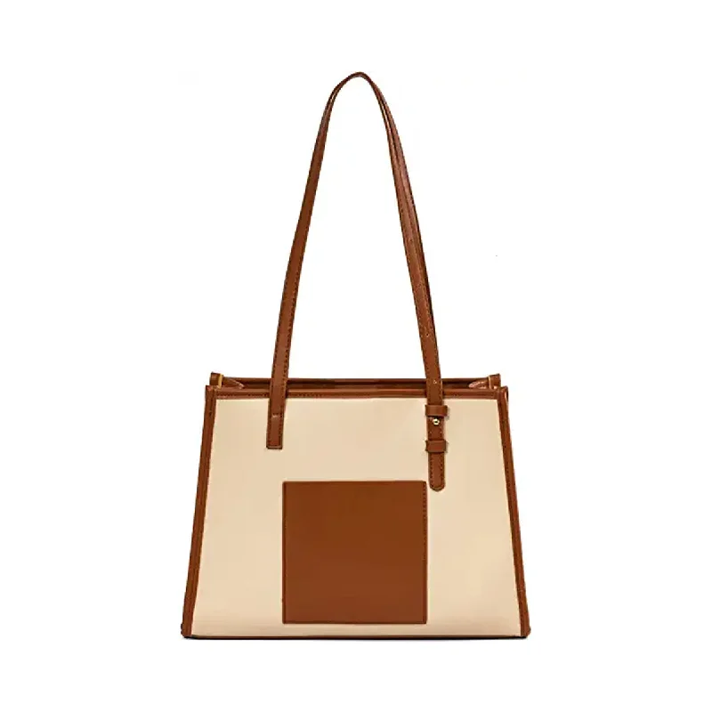 PU Tote Bag for Women with Zipper Pocket