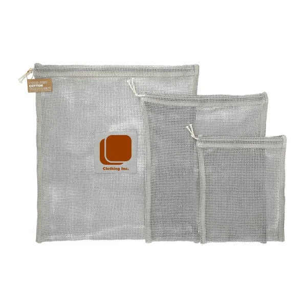 Recycled Cotton Mesh Cinch Pouch Set (Q715622)