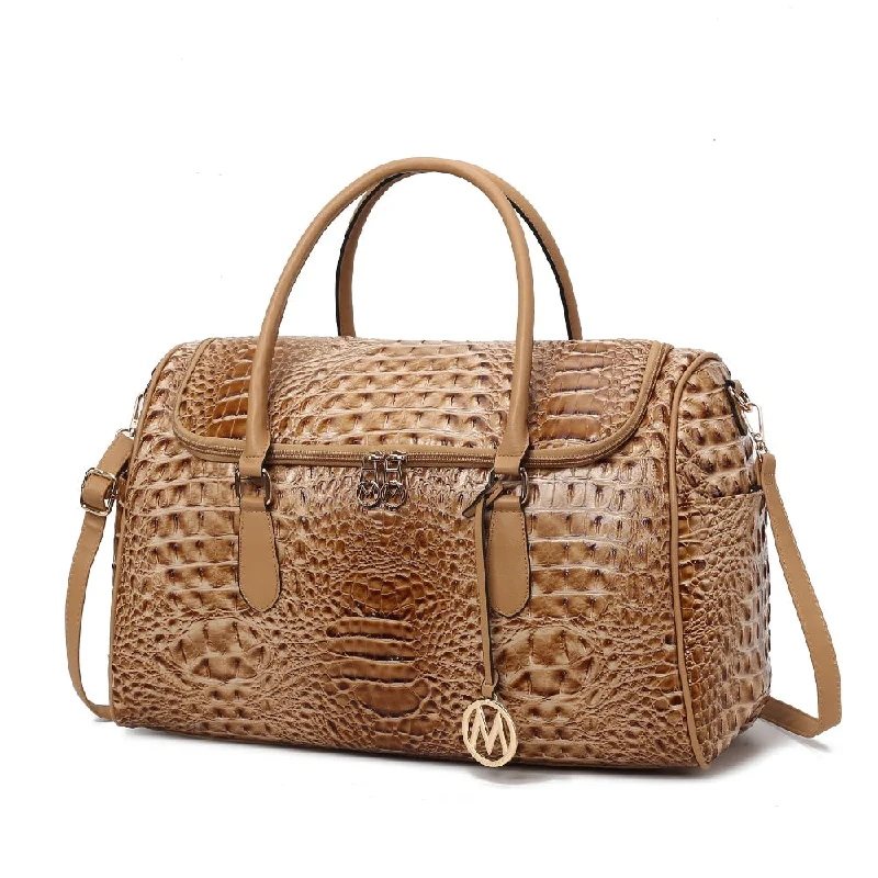 Rina Crocodile Embossed Vegan Leather Women’s Duffle Bag by Mia K