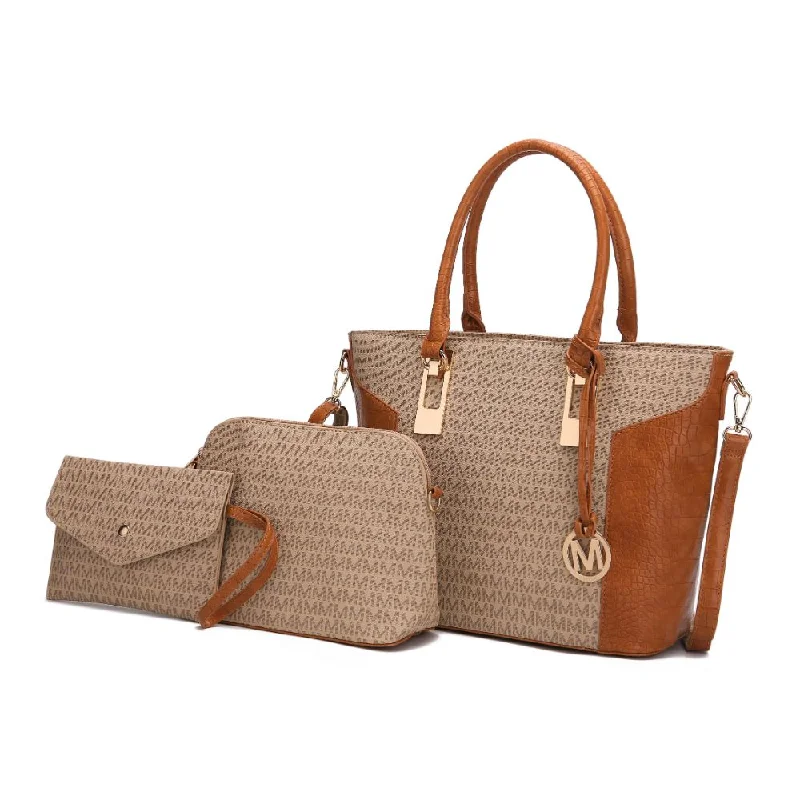 Shonda 3PC Tote with Cosmetic Pouch & Wristlet