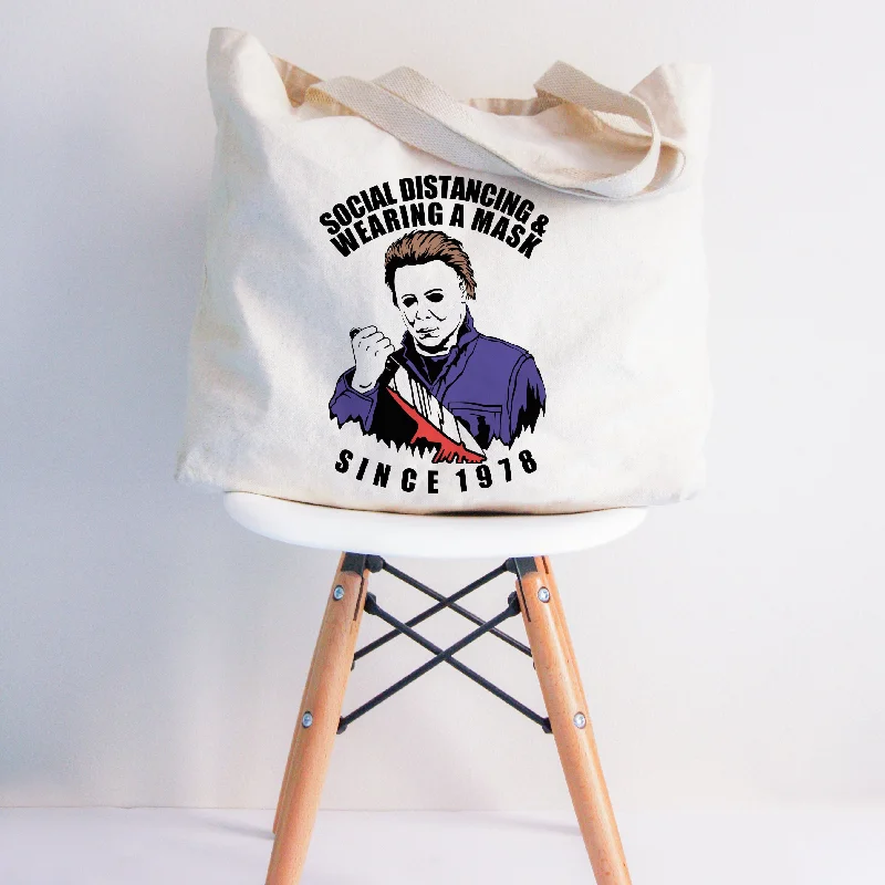 Social Distancing & Wearing a Mask Since 1978 XL Tote Bag