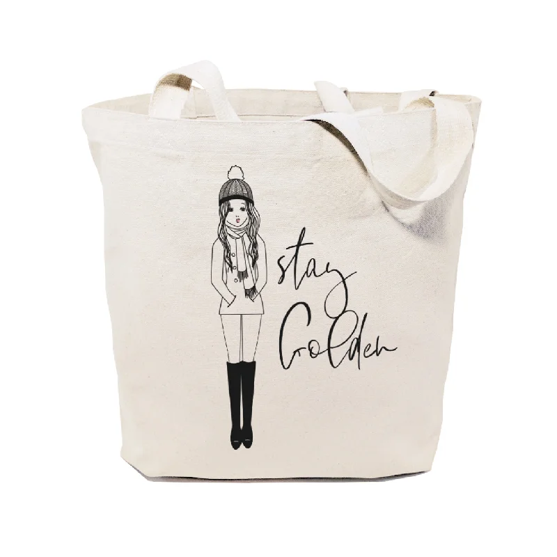 Stay Golden Cotton Canvas Tote Bag