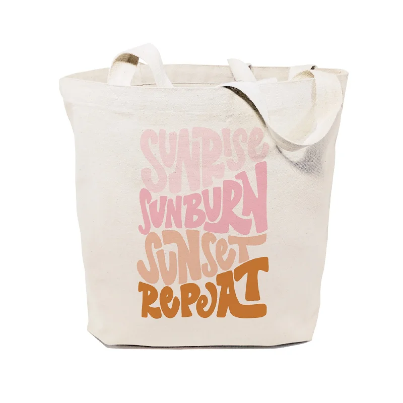 Sunrise Sunburn Sunset Repeat Cotton Canvas Tote Bag