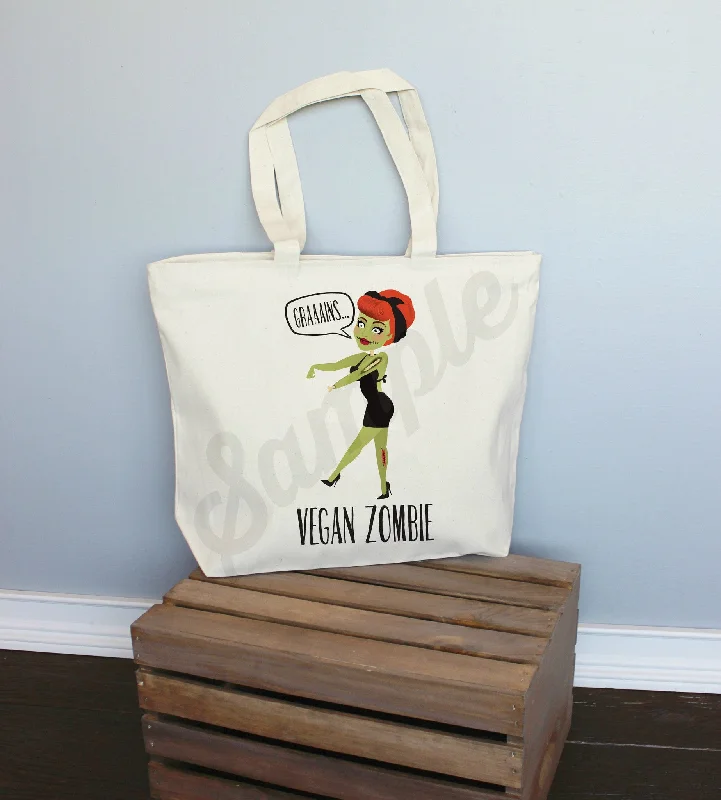 Vegan Zombie XL Tote Bag