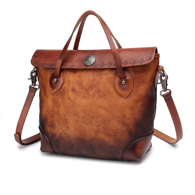 Vintage Womens Brown  Leather Tote Handbags Purse Crossbody Handbags for Women