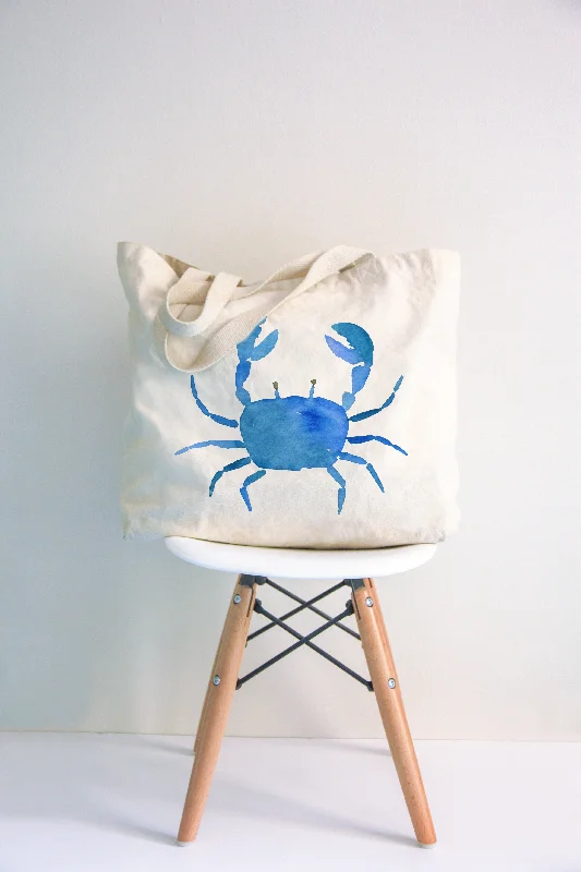 Watercolor Blue Crab XL Tote Bag