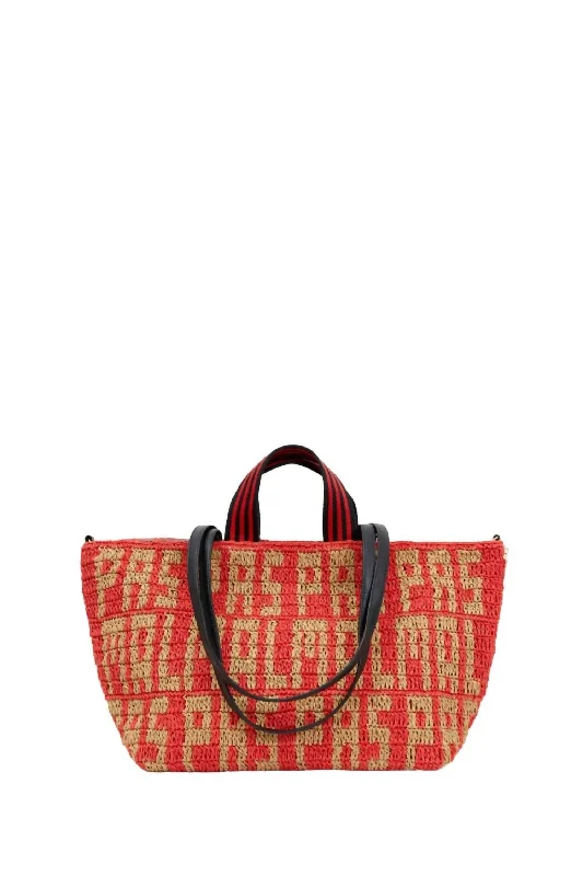 Women's Bateau Tote In Natural/bright Poppy