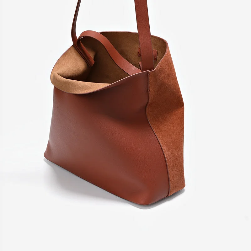 Brown Real Leather Womens Tote Bags Purse Handbags Cross Shoulder Bag Online