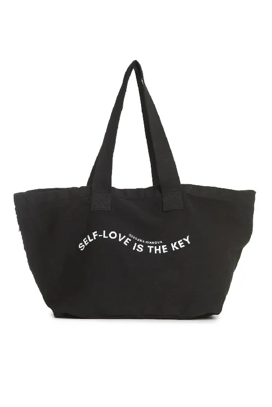 Women's Self-Love Tote Bag In Black