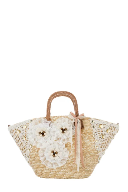 Women's Straw Diva Tote Bag In Beige